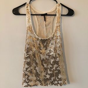 Nollie Fold Sequin Racerback Tank Top